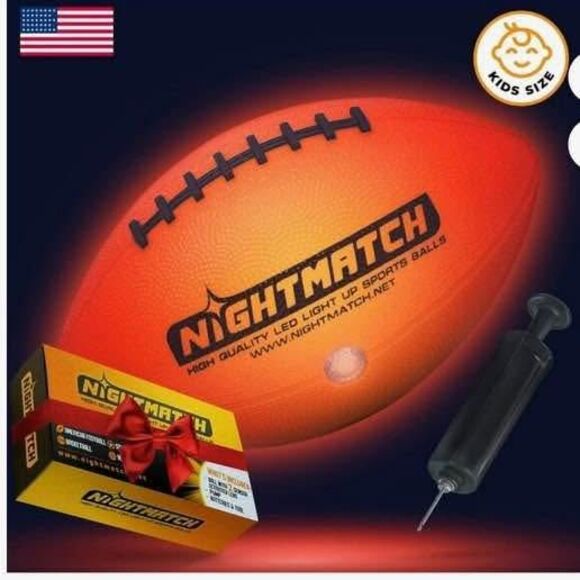 NIGHTMATCH Glow in The Dark Football - Ultra Bright Waterproof LED Light - Picture 1 of 5
